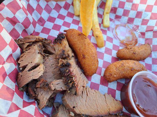 Brisket, small size for my small fry. Does not come with fries so ignore those