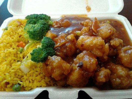 Orange Chicken or Chicken Orange lol, always get enough to take home.