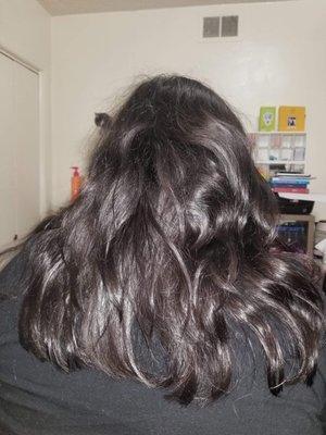 The back of my hair cut.