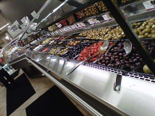 The olive bar at Delallo's