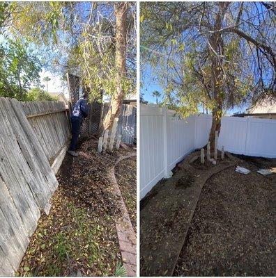 100ft Vinyl fence