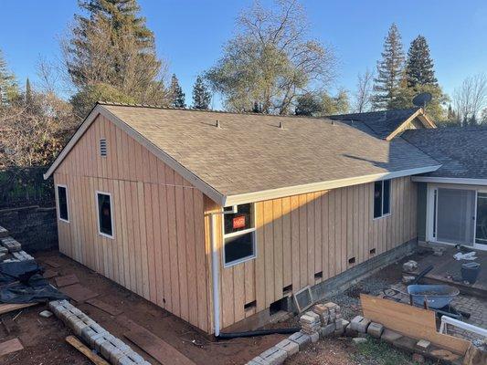 New roof by Elite Roofing. Tied in to existing roof.