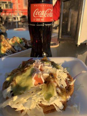 Up close carne Asada Sope.