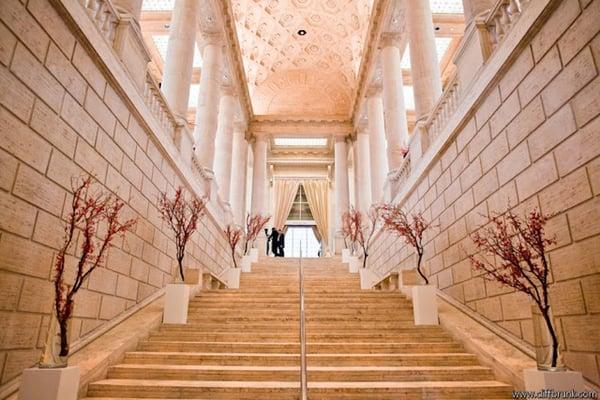 Asian Art Museum Wedding, Enhanced Lighting provided drapery and lighting design