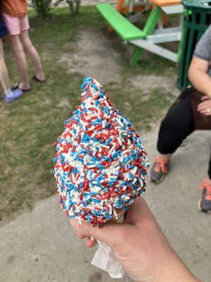 Small Twist Cone with Extra Sprinkles (4th of July edition)