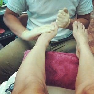 Foot and calf massage at Le's Nail Salon.