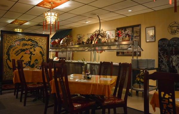 Main Dining room with Buffet line on the other side.