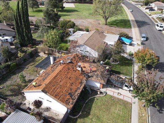 Demo day shingles roof. City of Thousand Oaks.