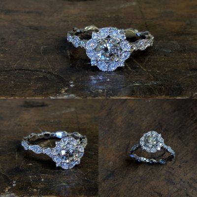 Custom vintage engagement ring