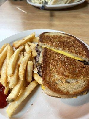 Patty Melt and Fries