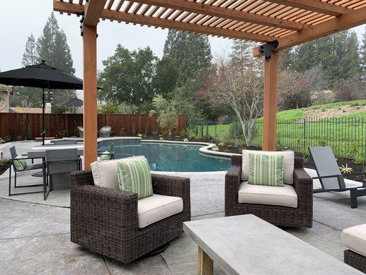 View across newly renovated pool.