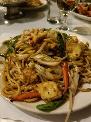 Veggie Lo Mein with tofu.