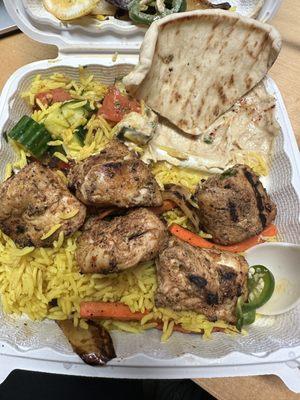 Chicken kabob plate