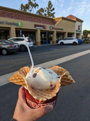 As healthy as it gets. Like It size. Vanilla lite ice cream no sugar & reduced fat. Crushed Kit Kat. Plain waffle bowl.