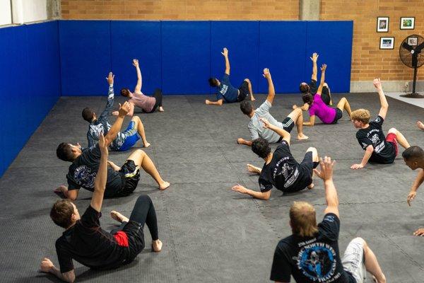 Warming up for C.S.W.  (Combat Submission Wrestling)