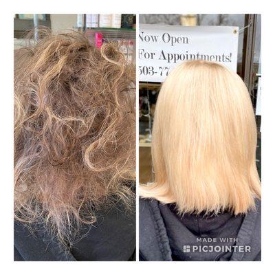 Big transformation! Cristy turned her into a blonde bombshell in one day!