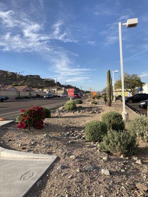 View from Cave Creek of the entrance to the strip mall.