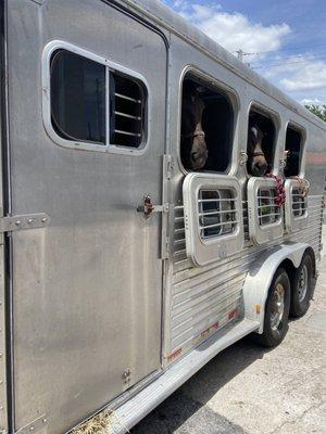 Horse trailer.