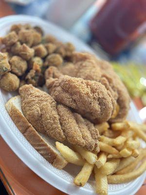 Fried fish plate does not taste or smell fishy. It's delicious!!