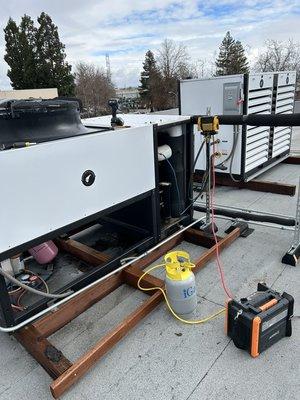 Refrigerant recovery for commercial job