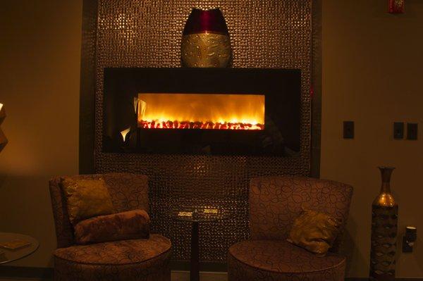 Fireplace in the relaxation room