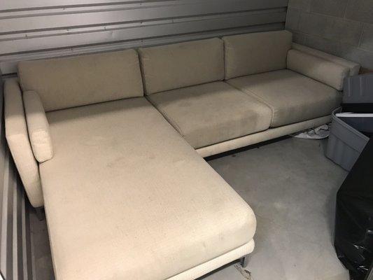 The Embarrassing Before (cb2 sectional purchased from Craigslist and saved from the landfill!)