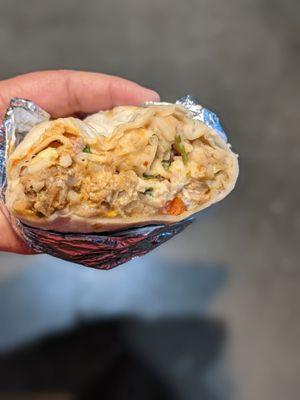 Chicken burrito (halved)