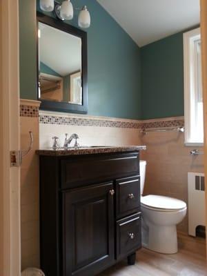 Completed a full renovation in pleasantville flawless bathroom very happy customers.