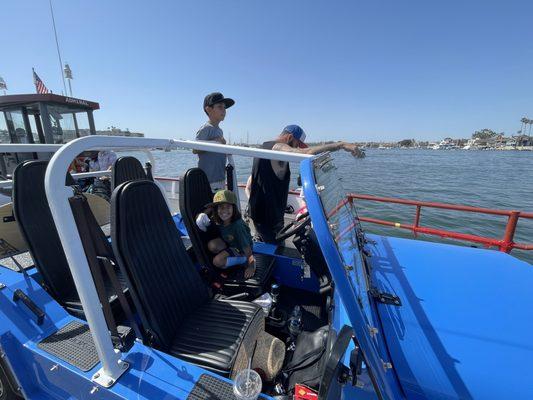 On the ferry, on our way to balboa island! Kids loved every minute and everyone was stopping us to ask us about the ride!!!