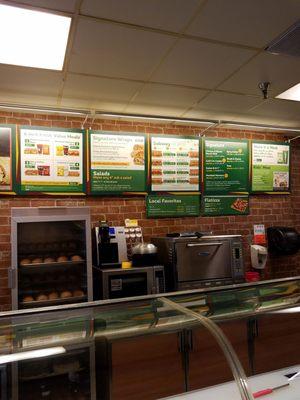 Menu board.. Today I walked in at 5:15 p.m. to a clean place, 2 smiling faces and the smell of fresh bread cooking is the best :)