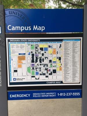 Campus maps can be readily found around campus