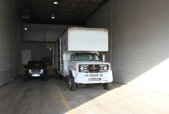 The drive-in loading area makes it convenient to unload items from your vehicle without having to deal with the weather.