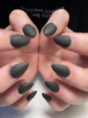 Matte acrylic black nails