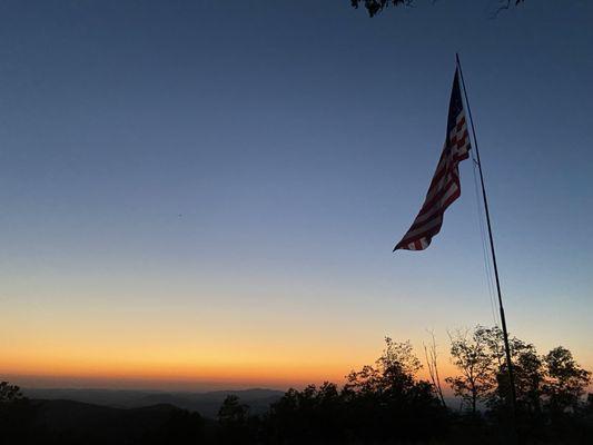 The flag and cross at gods path