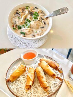 Tom Kha Shrimp Soup & Shrimp in Blanket