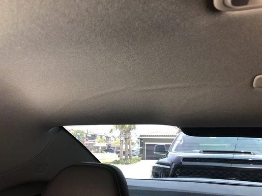 Broken headliner after using their services