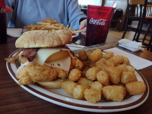 Fried chicken breast sandwich