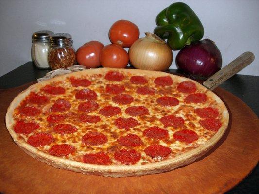 Large Thin Crust Pepperoni Pizza