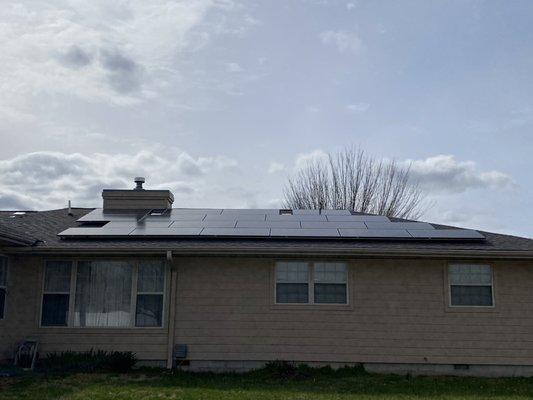 Solar panels from an install in March