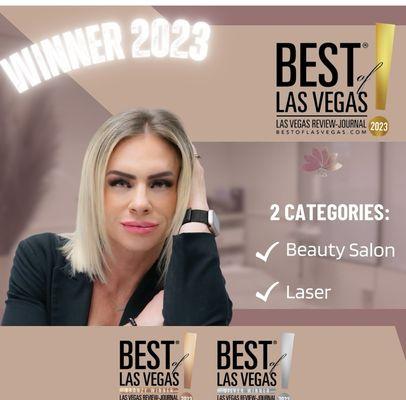 We did it! 

Silver in "Best Beauty Salon"
Bronze in "Best Laser Treatments"

I am thrilled to share some exciting news with you! I am