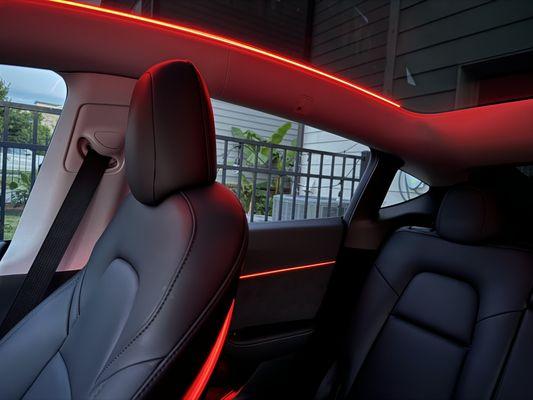 Tesla interior lighting RGB app controlled