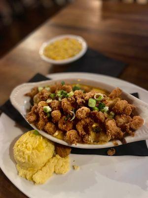 Lobster enchiladas topped with fried lobster