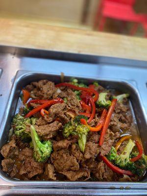 Our vegan pepper steak