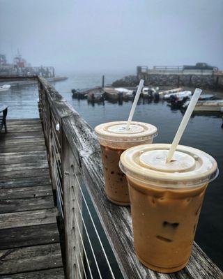 Dock, iced coffee