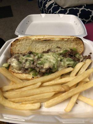 Philly steak sub, no onions