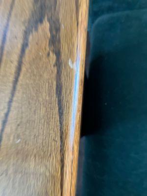 Small gouge in wood