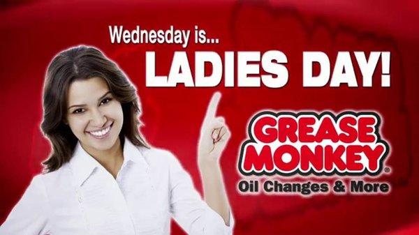 Every Wednesday Is Ladies Day! Every Wednesday Ladies Get $8 Off Your Full-Service Oil Change. The Best Service & Friendliest Staff!