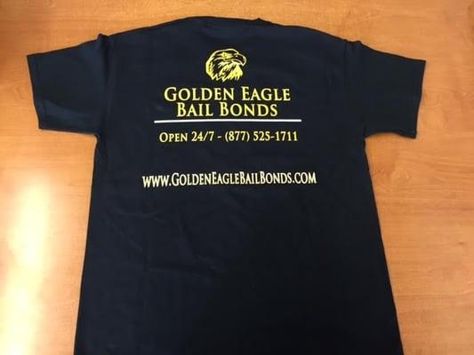 Golden Eagle Bail Bonds T-Shirts!!! Available in sizes S-XXXL