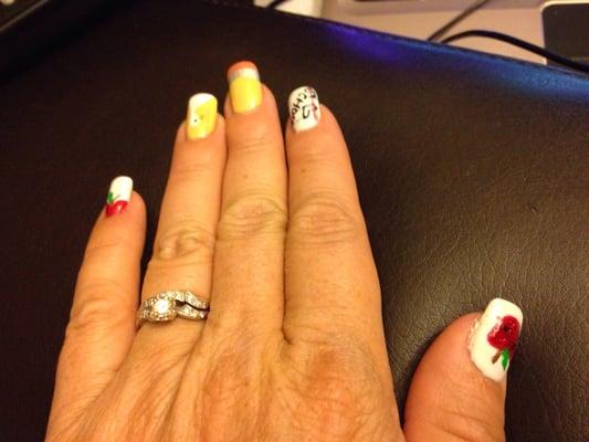 Teacher nail art rockin' it at Dazzling Nails!