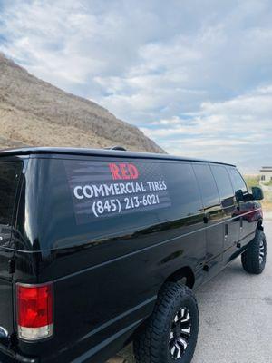 Logo and magnetic banners they designed for my work Van.